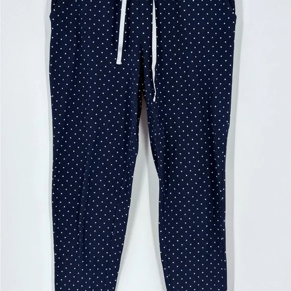 Lauren Ralph Lauren Women's Navy White Polka Dot Long Sleeve and Pants PJ Set - Picture 12 of 16